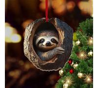 Animal Christmas Tree Ornaments, Forest Animals Acrylic Ornament, Lifelike Squirrel Sloth Hedgehog Rabbit Spider Ladybug Tree Decor, 8cm Holiday Hanging Ornament for Xmas Mantel Wreath (B)