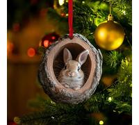 Animal Christmas Tree Ornaments, Forest Animals Acrylic Ornament, Lifelike Squirrel Sloth Hedgehog Rabbit Spider Ladybug Tree Decor, 8cm Holiday Hanging Ornament for Xmas Mantel Wreath (A)