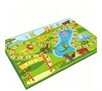 Animal City Railway Play Mat, Safety Non-Slip Rug For Nursery And Early Learning Classrooms, Washable Soft Carpet For Bedside In Bedrooms For Bedrooms And Playrooms(Green,120 x 160cm)
