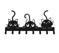 Animal Coat Hook Set - Cat Shaped Wall Rack, Cartoon Storage Holder, Decorative Hanging Organizer | Cute Multi Purpose Wall Hanger System, Heavy Duty Mounting Hooks for Scarf Towel Hat Key Coat Use