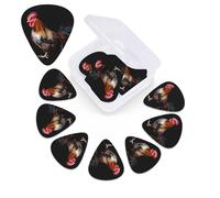 Animal Cockerel Guitar Picks 12 Pcs, 3 Different Thickness Celluloid Plectrum for Bass Electric Acoustic Guitars Ukulele Accessories Gift for Men Women (0.46mm, 0.71mm, 0.96mm)