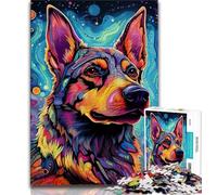 Animal Colorful Dogs Adult Jigsaws 1000 Pieces Difficult,Learning Educational Toys Family Games with Matching Poster And Trivia Sheet (38x26cm)
