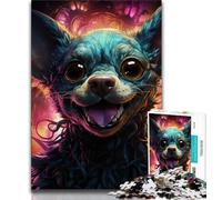 Animal Colorful Dogs JigsawPuzzle 1000 Pieces for Adults,Challenging To Complete But Fun And Humorous with Matching Poster And Trivia Sheet (38x26cm)
