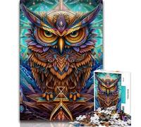 Animal Colorful Owl 1000 Piece Jigsaw Puzzle for Adults And Teenagers,Decompressing Intellectual Educational Toy Great Gifts And Toys (75x50cm)