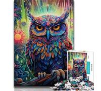 Animal Colorful Owl 1000 Piece Jigsaw Puzzle for Adults And Teenagers,Decompressing Intellectual Educational Toy Great Gifts And Toys (38x26cm)
