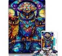 Animal Colorful Owl 1000 Piece Jigsaw Puzzle for Adults And Teenagers,Educational Games Home Decoration Deal As Gifts for The Whole Family (38x26cm)