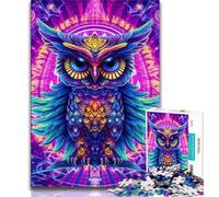Animal Colorful Owl Jigsaw Puzzles for Adults 1000,Help The Brain Exercise Addictive Toys to Cultivate Patience A Work of Art 50x75cm