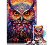 Animal Colorful Owl Puzzles for Adults Teens 1000 Pieces,Challenging To Complete But Fun And Humorous with Matching Poster And Trivia Sheet (38x26cm)