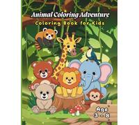 Animal coloring Adventure: 50 Cute Animal Illustrations for Kids Ages 3 - 8