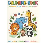 Animal Coloring Book for Kids Ages 3-6: Fun Coloring Pages Featuring Farm Animals, Jungle Animals, Safari Animals, Birds, and Pets | Perfect Gift for Boys and Girls Ages 3-6