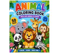 Animal coloring book for kids ages 4-8
