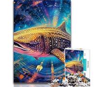 Animal Colourful Whale Jigsaw Puzzles for Adults 1000 Pieces,Stress Reliever Difficult Challenge Suitable for Desktop Decoration 50x75cm