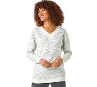 Animal Contrast Print Knit Jumper Roman Grey 14
