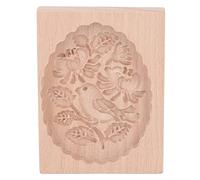 Animal Cookie Mold Wooden Biscuit Press Stamp Lovely Vivid Design Easy Demoulding Smooth for Baking Cookies Gingerbread Beech Wood Made Durable Reusable Kitchen Tool (Titmouse)