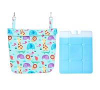 Animal Cooling Mat, Pet Ice Pad, Bunny Puppy Cooling Rug, Chew-Resistant Ice Board Layer, Washable Twill Fabric, Travel Car Sofa Use, 9.45x10.43 Inches, Multicolor, 1 Piece