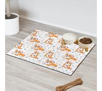 Animal Corgi Dogs Pet Feeding Mat for Cat Dog Water Bowl Food Mats Dog Cute Pet Feeding Mats Absorbent Nti-Slip Contain Spills Protects Floors Placemat 30.4 x 50.8 cm