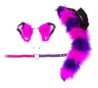 Animal Cosplay Costume Cats Ear Foxes Tail Plush Fuzzy Animal Ear Hairhoop Foxes Tail Halloween Dressing Up Party Props Cats Ears Headbands