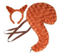 Animal Costume Accessories, Squirrel Ears, Headband and Tail - Realistic Plush Fancy Dress Accessory for Children Girls Women Men Adults