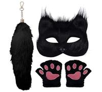 Animal Costume,Cosplay Costume - Funny Cosplay Accessory Cute Decorative Paw Gloves Masque Tail Gear for Boys Girls Halloween Role Play