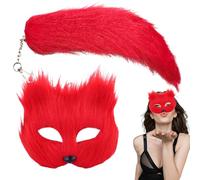 Animal Costume Kit - Masquerade & Tail Set | Furry Cosplay Outfit | Role Play Animal Costume For Girls, Halloween Party Accessories, Kids Dress Up Set