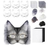 Animal Costume Mask - 29 Pieces Furry Cellulose Felt Face Cover Set Craft Set with Eye Net | Perfect for Girls, Adults, Families, Theatre Parties, Photo Shoot, Cosplay