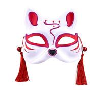 Animal Costume Party Accessory for Halloween Cute Half Face Masquerade Cosplay Japanese Design Perfect for Festivals and Parties (Purple, 20x15x7cm)