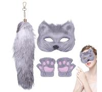 Animal Costume | Role Play Costume - Cute Accessories Gloves Paws Mask Tail for Fancy Dress Party Halloween