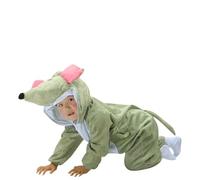 Animal Costume Romper for Stage Outfit for Theatre Play Party Giraffe Chick Monkey Family Partner Look Long Sleeve Winter Christmas Carnival Birthday Photo Shooting Jumpsuit Onesie (Green 4, 2-3 Years