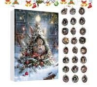 Animal Countdown Calendar - 24 Days Fun Holiday Countdown, Calendar with 2D Acrylic Bear Ornaments, Festive Collectible Décor, Ideal for Animal Lovers, Christmas Accessory, 10.24x7.09x1.18 Inch