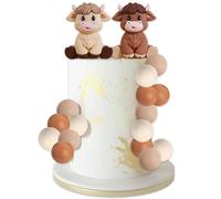 Animal Cow Birthday Cake Topper, High-land Cow Cake Decoration, Animal Cows Party Supplies, Birthdays Decorations Suitable for Boys and Girls Cow Themed Baby Christening Birthday Parties