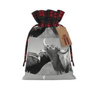 Animal Cow Picture Printed Gift Bag, Perfect Color Blocking Burlap Gift Bag