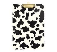 Animal Cow Skin Texture Print Black White Acrylic ifr clipboard Standard Letter A4 Size Hard Board for Soccer Truck Driver Gold 12x9in Tablas para escribir