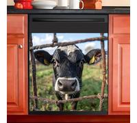 Animal Cow Wall Stickers, 34 cm x 34 cm, Black and White