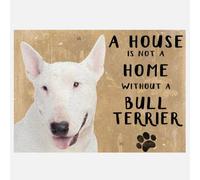 Animal Crackers 20Cm Metal Bull Terrier 'a House Is Not A Home' Hanging Sign