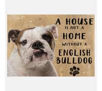 Animal Crackers 20Cm Metal English Bulldog 'a House Is Not A Home' Hanging Sign