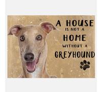 Animal Crackers 20Cm Metal Greyhound 'a House Is Not A Home' Hanging Sign