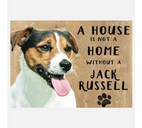 Animal Crackers 20Cm Metal Jack Russell Terrier 'a House Is Not A Home' Hanging Sign