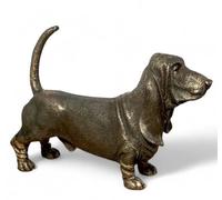 Animal Crackers Basset Hound Dog Figurine In Solid Cold Cast Bronze, Quality Dog Lover Home Decoration in Bronze Animal Crackers Bronze