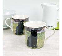 Animal Crackers Black Cat Fine China Mug by Leonardo, In Gift Box in Bright Green Animal Crackers Bright Green