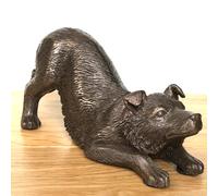 Animal Crackers Border Collie Figurine In Solid Cold Cast Bronze, Heavy Weight Dog Lover Home Decoration