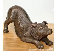 Border Collie Figurine In Solid Cold Cast Bronze, Quality Dog Lover Home Decoration Animal Crackers Bronze One Size