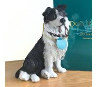 Animal Crackers Border Collie Figurine Leonardo Walkies Dog Studies, Gift Boxed Animal Crackers Multicolor