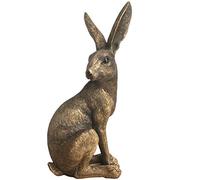 Animal Crackers Bronze effect Sitting Hare ornament figurine by Leonardo, gift boxed, height 22cm