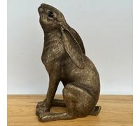Animal Crackers Bronze Moongazing Hare, Leonardo Reflections Range, Gift Boxed, Height 18Cm