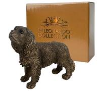 Animal Crackers Cavalier King Charles Spaniel figurine from the Leonardo Reflections Bronzed range, presented in a gold gift box
