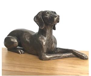 Animal Crackers Cold Cast Bronze Weimaraner ornament figurine by Harriet Glen, heavy weight and cold to the feel, beautiful Dog Lover Gift or collectable, 23.5cm long