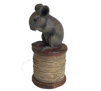 Animal Crackers Cute antique effect mouse on cotton reel quirky ornament decoration mice or sewing lover gift