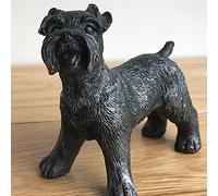 Animal Crackers Cute antique silver effect Schnauzer Ornament Sculpture Figurine Decoration ideal dog lover gift