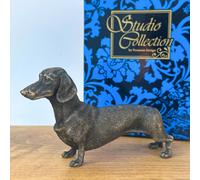 Animal Crackers Dachshund Dog Figurine In Solid Cold Cast Bronze, Gift Boxed in Bronze Animal Crackers Bronze