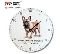 Animal Crackers Dog Breeds Clock With 'time Spent With Frenchies Is Never Wasted' Wording